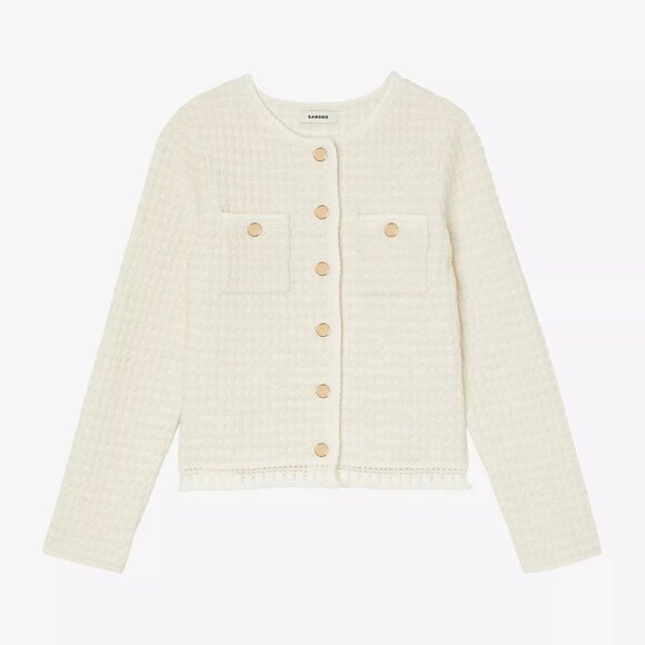 Sandro Emilie Braided-Trim Tweed Jacket - Picture 5 of 10